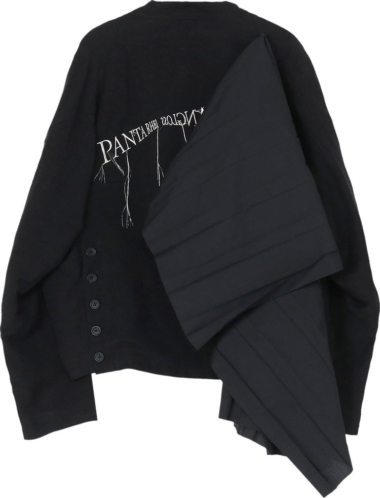 Yohji Yamamoto Pour Homme Embroidery And Pleats Jacket Black