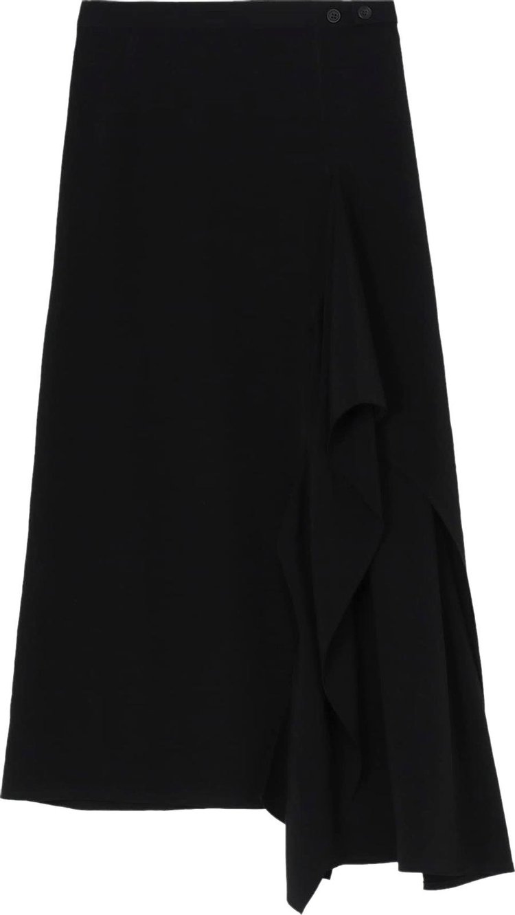 Yohji Yamamoto Piping Pocket Unbalance Skirt Black