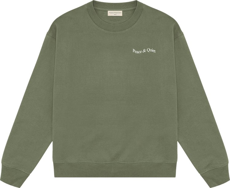 Museum of Peace & Quiet Wordmark Crewneck 'Olive'