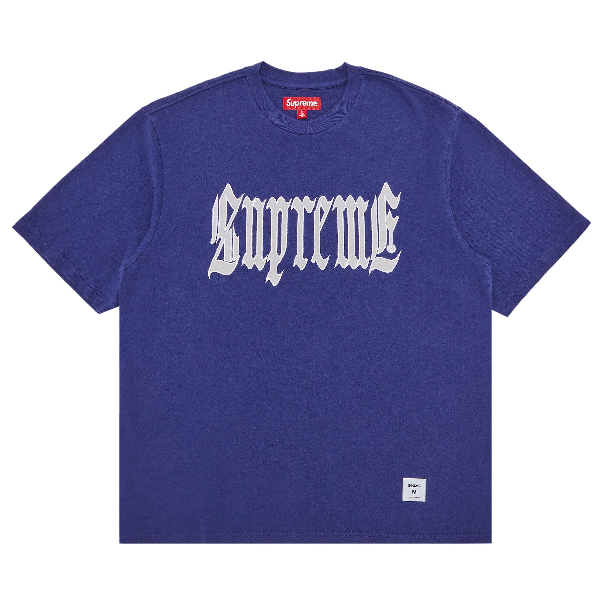 Buy Supreme Old English Short-Sleeve Top 'Washed Navy' - SS24KN76