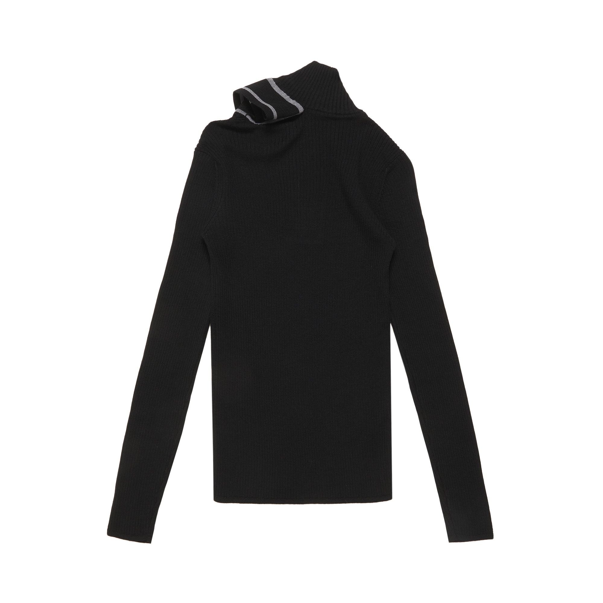 Buy Y/Project Double Collar Fitted Sweater 'Evergreen Black