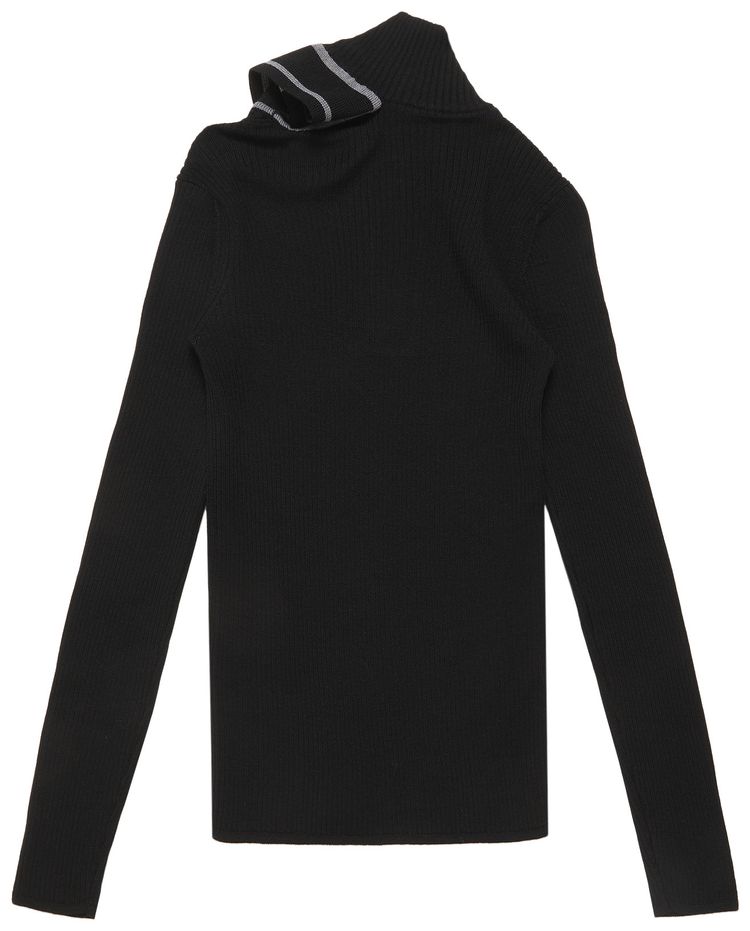 YProject Double Collar Fitted Sweater Evergreen Black