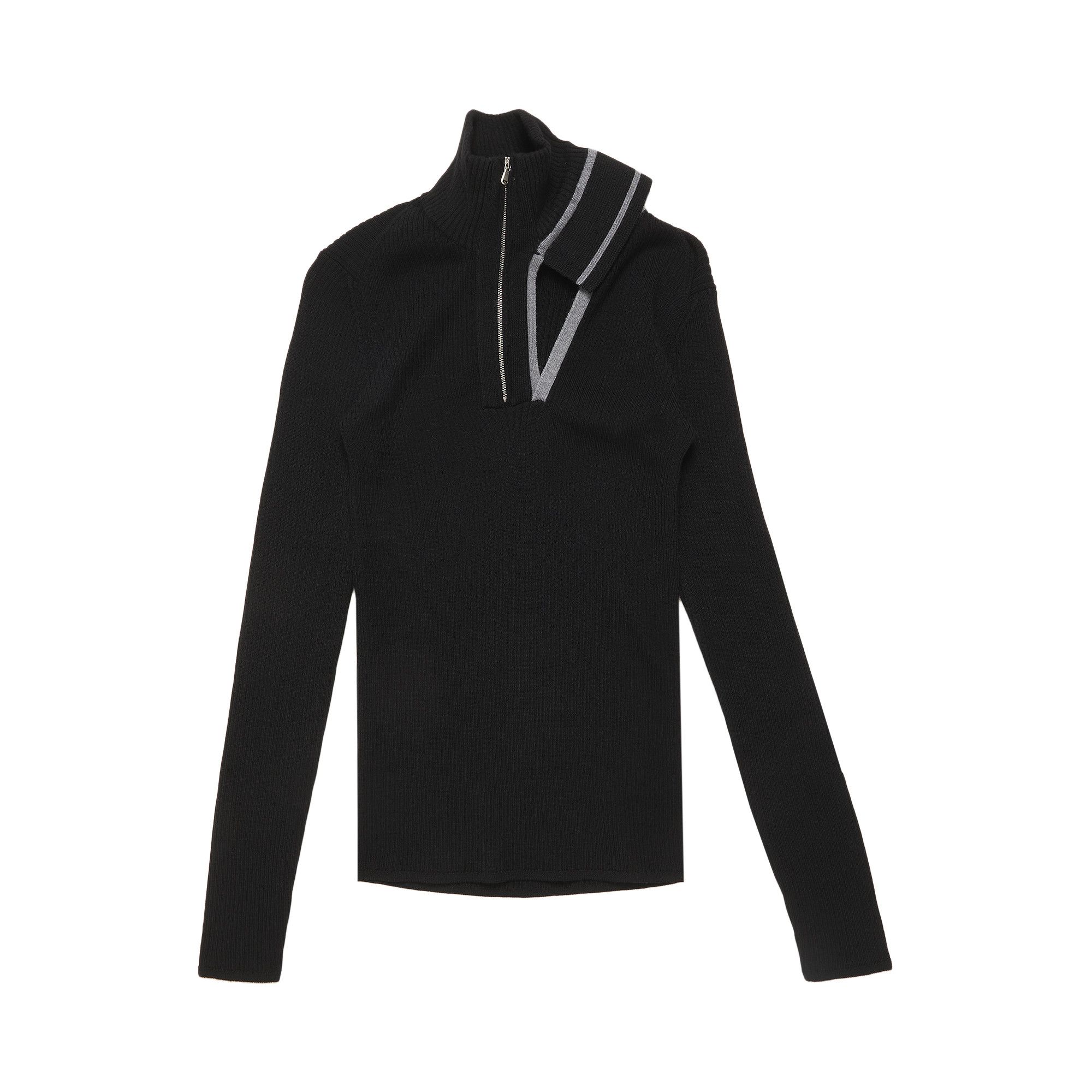 Buy Y/Project Double Collar Fitted Sweater 'Evergreen Black