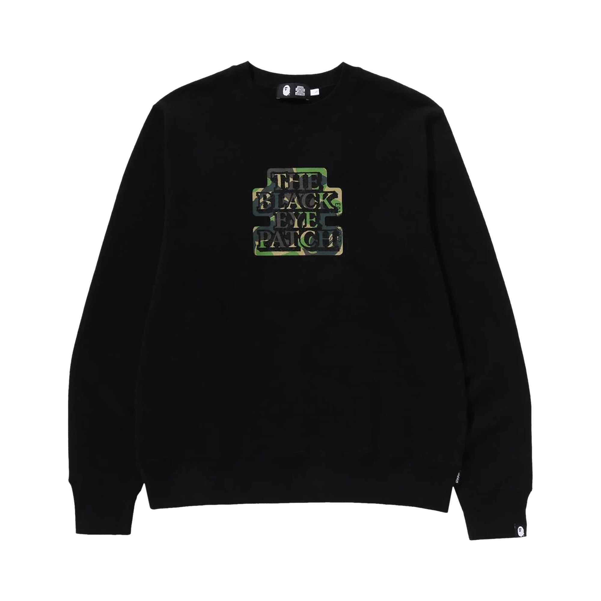トップス A BATHING APE Black Eye Patch Crewneck Buy BAPE ABC Camo Patch Relaxed Fit Crewneck 'Black' - 1J30