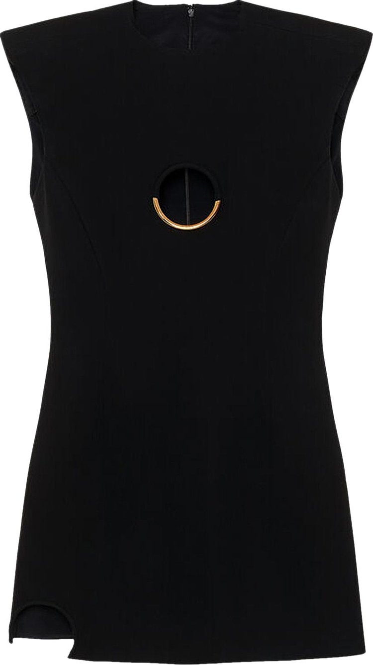 Versace Sculptural Mini Dress With Ring Detail 'Black'
