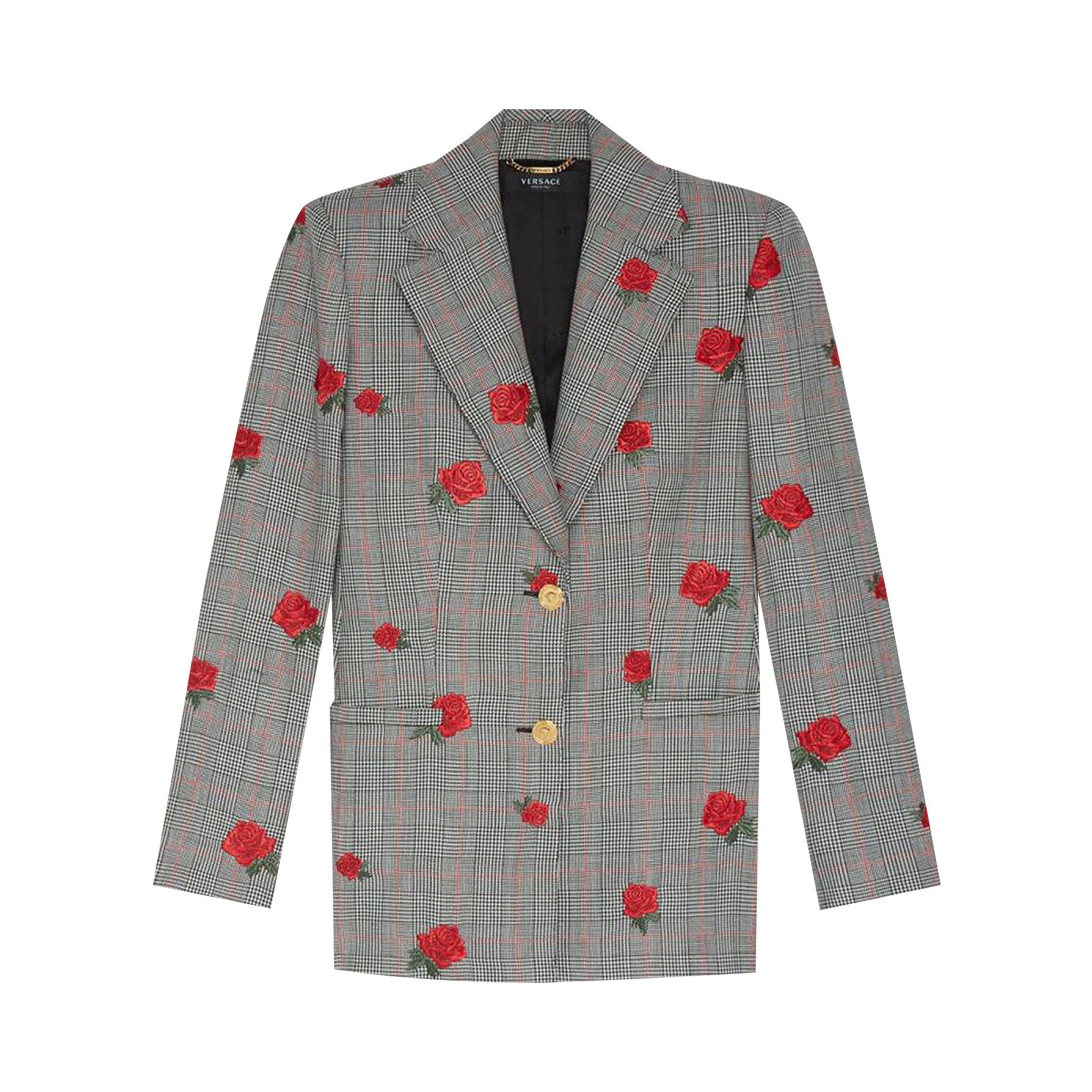 【関税&送料込】Versace Embroidered Tweed Blazer Versace Checked wool-blend tweed blazer - Jackets - Free