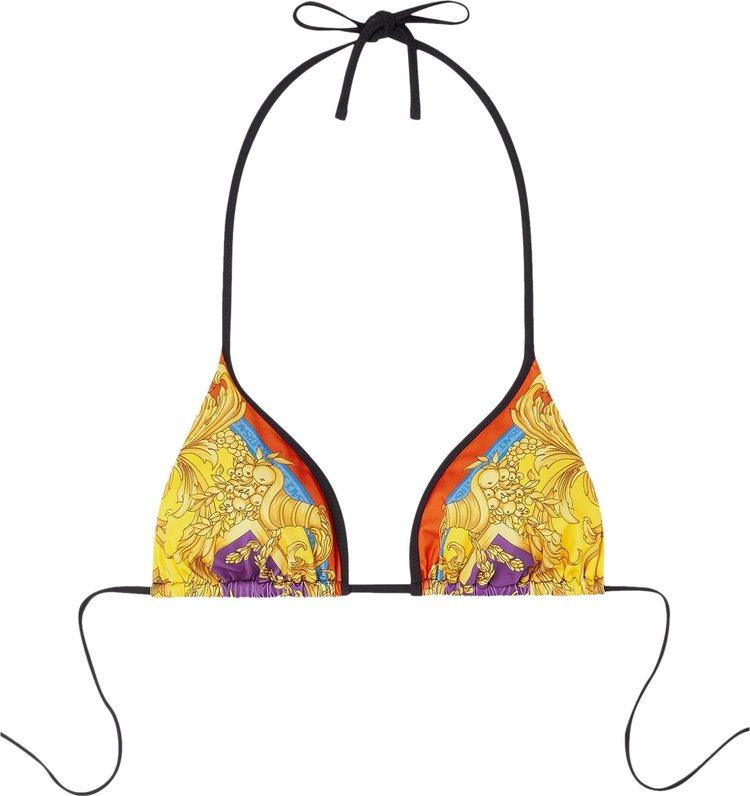 Versace Barocco Printed Triangle Bikini Top 'Multicolor'