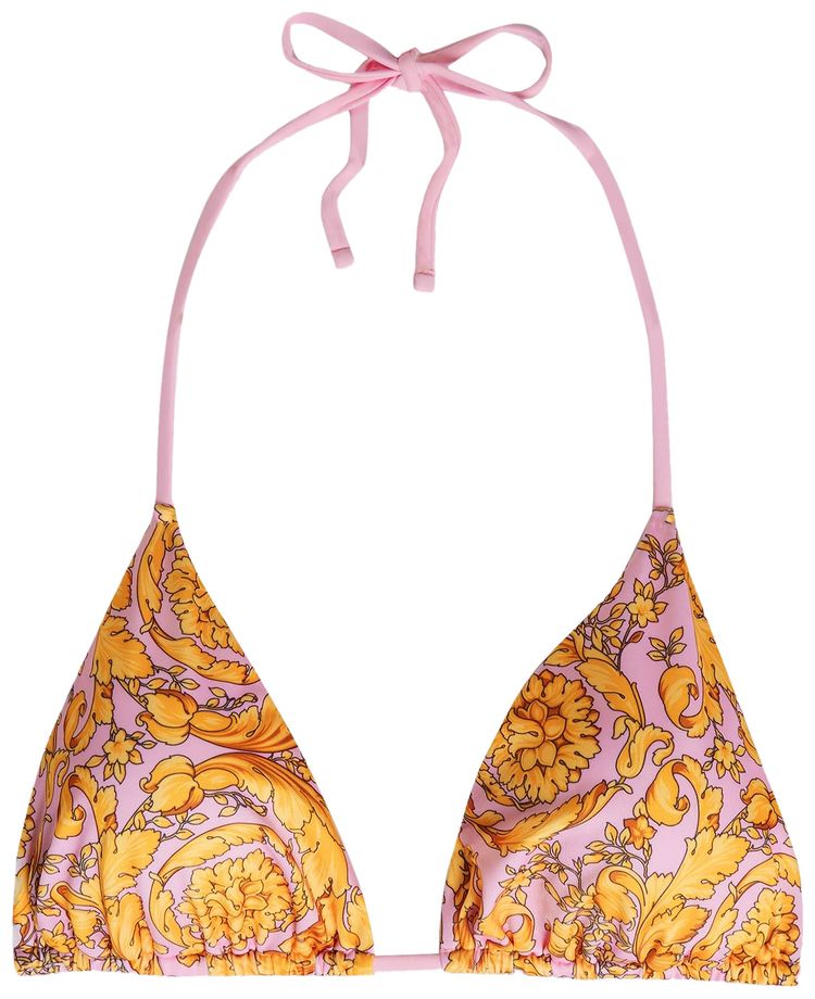 Versace Barocco Triangle Bikini Top Gold