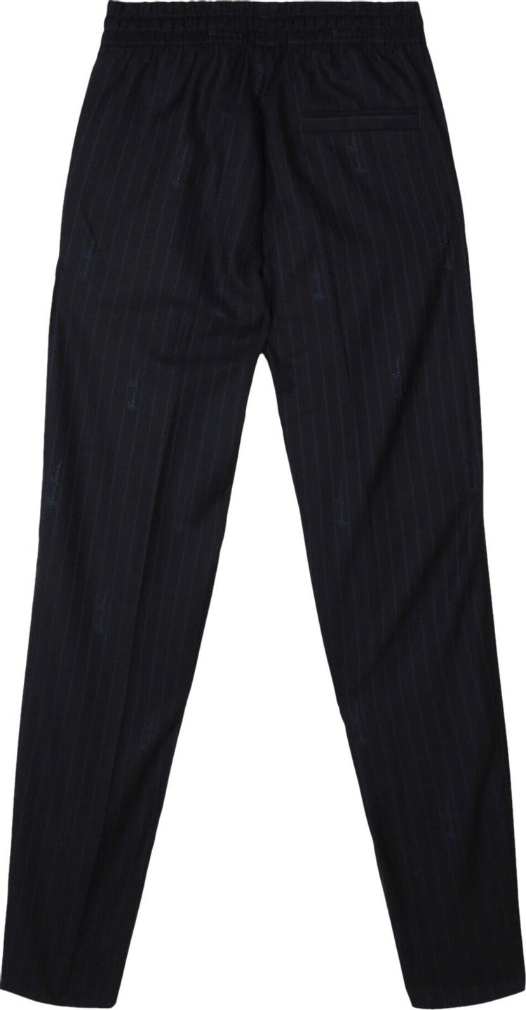 Versace Pinstripe Trousers Blue