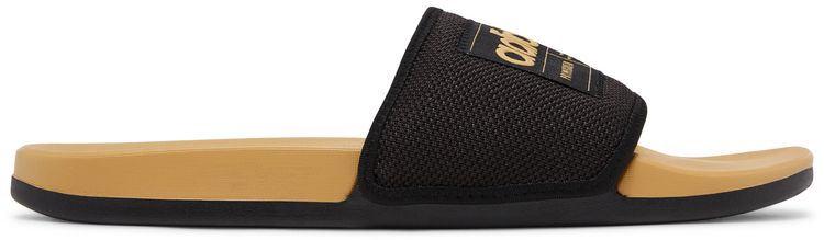 Adidas Adilette Comfort Slides Black Golden Beige