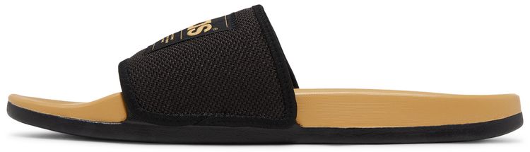 Adidas Adilette Comfort Slides Black Golden Beige