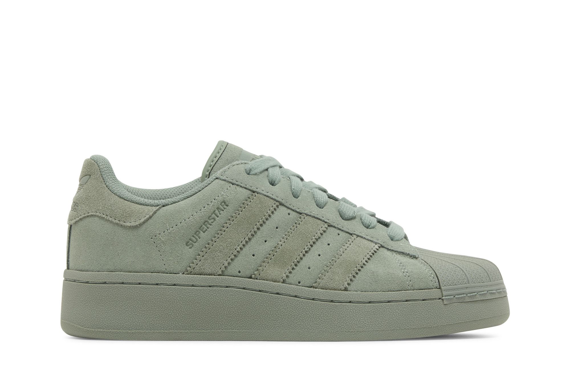 Size 6.5 Wmns Superstar XLG Silver Green