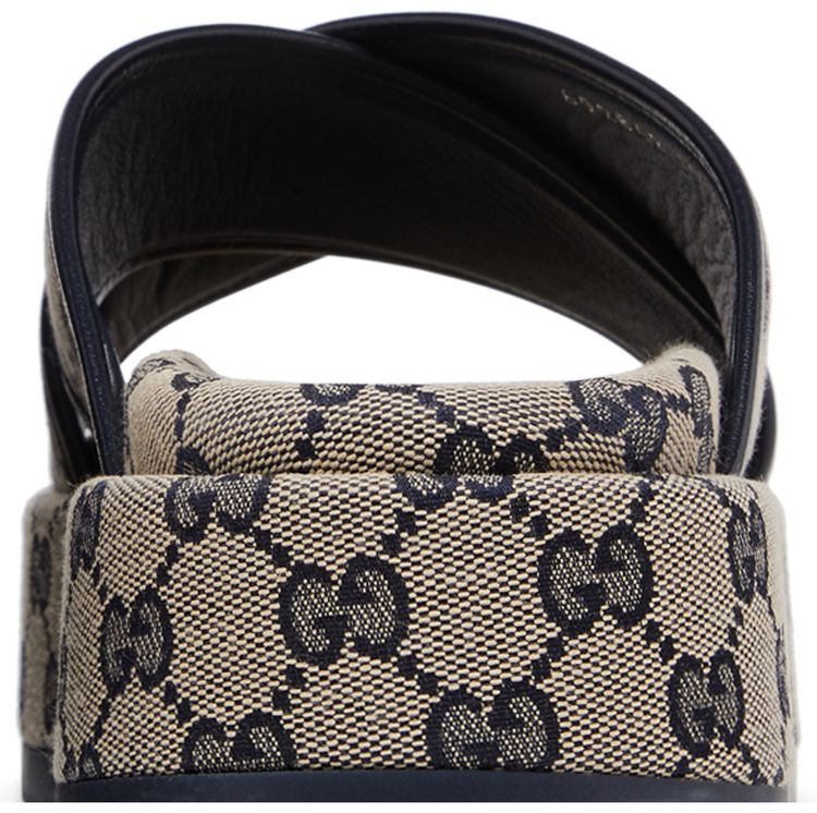 Gucci Wmns GG Platform Slide Sandal GG Motif   Beige Blue