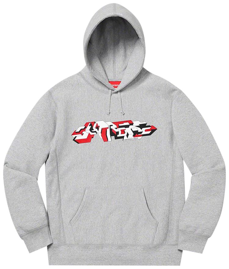 Supreme Delta Logo Hooded Sweatshirt Heather Grey