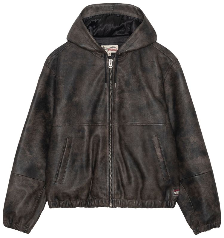 Stussy Work Jacket Black Leather