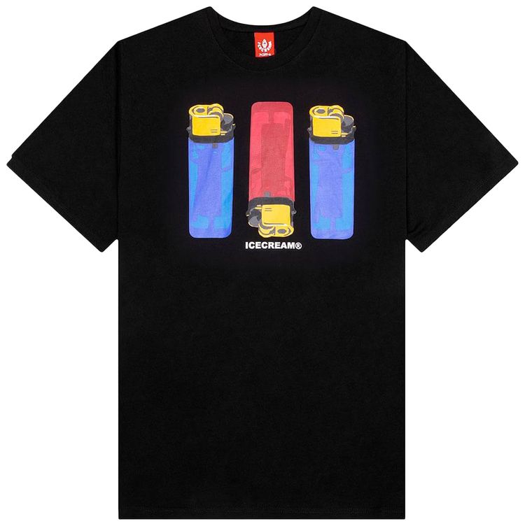 Icecream Flame On Tee Black