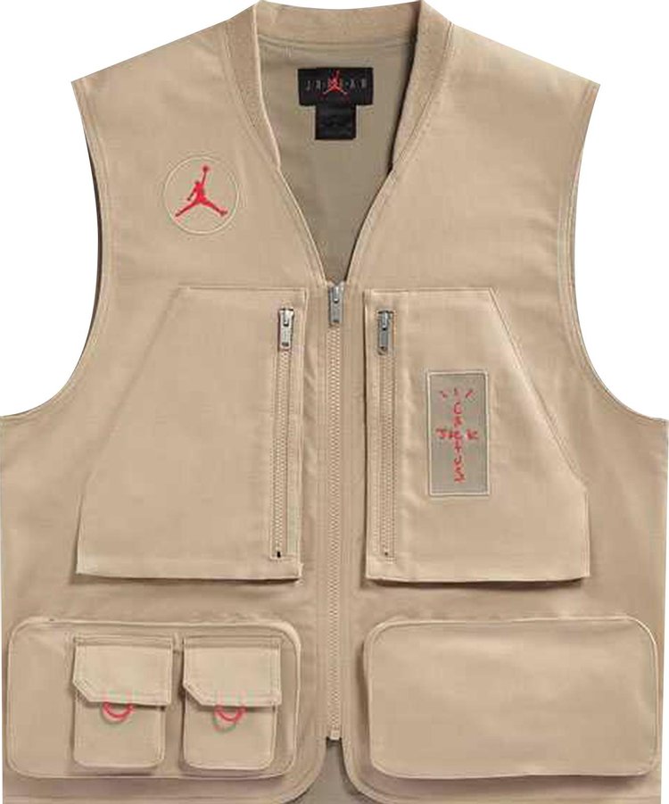 Cactus Jack by Travis Scott x Jordan Utility Vest Asia Sizing DesertKhakiUniversity Red