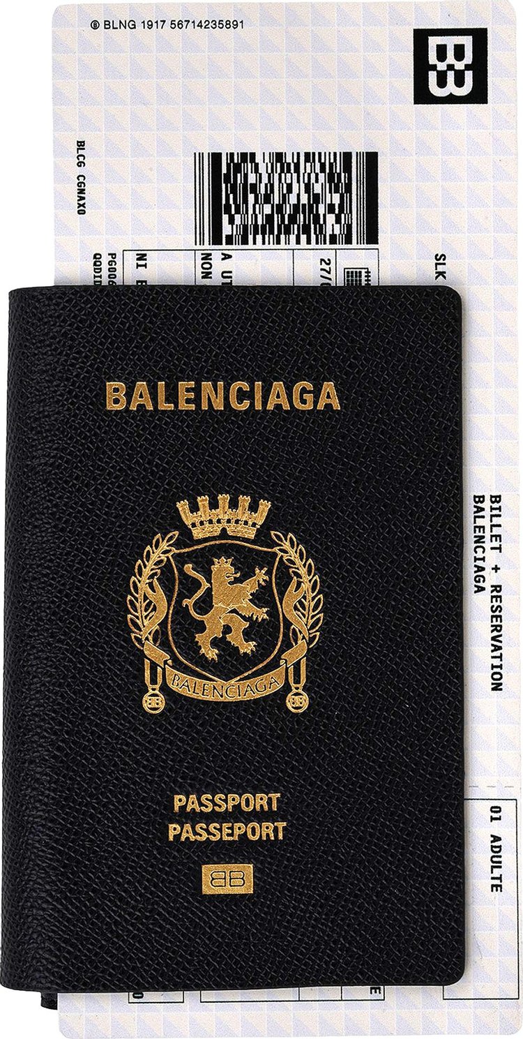 Balenciaga Passport Long Wallet 1 Ticket 'Black'