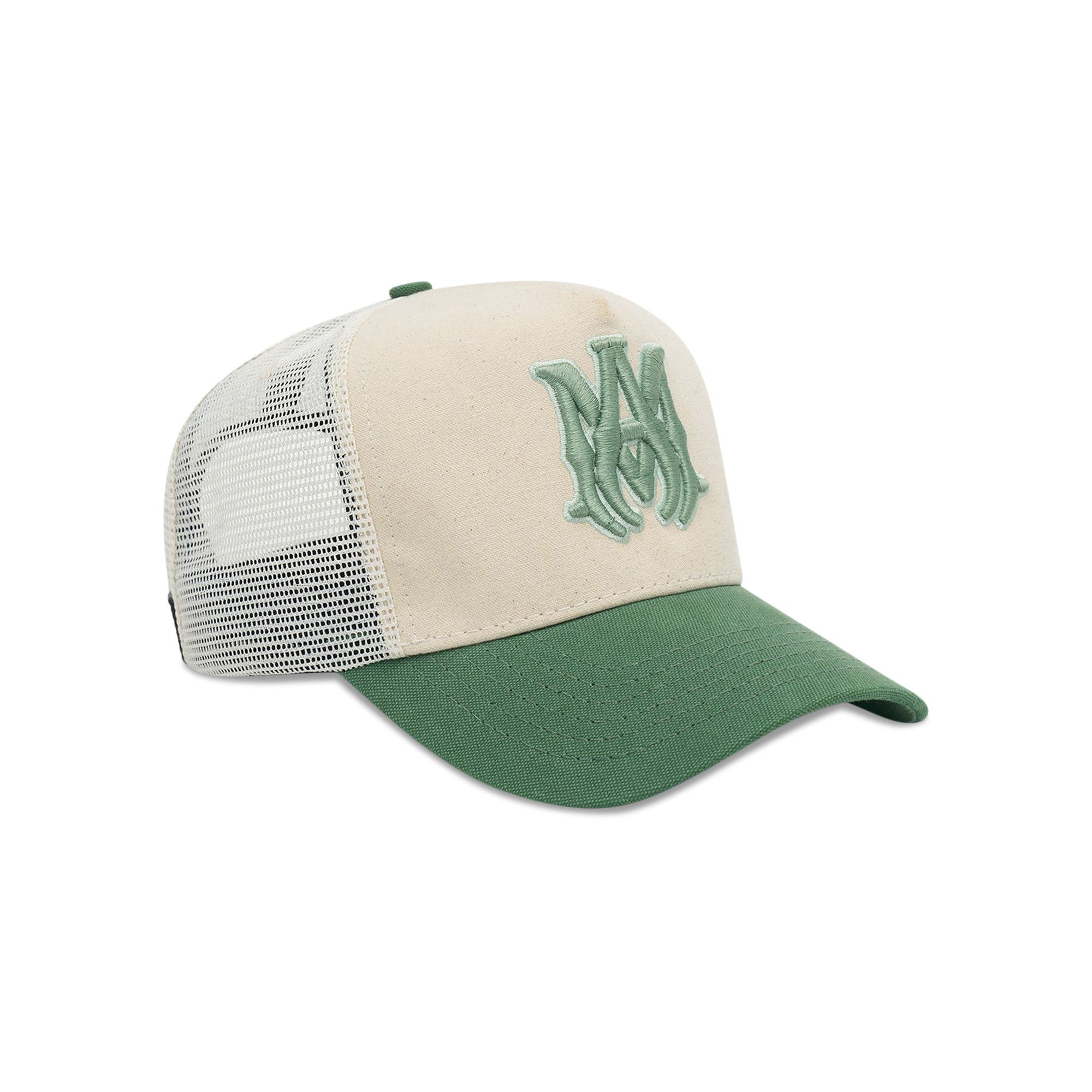 Buy Amiri Two Tone MA Trucker Hat 'Natural Mineral Green