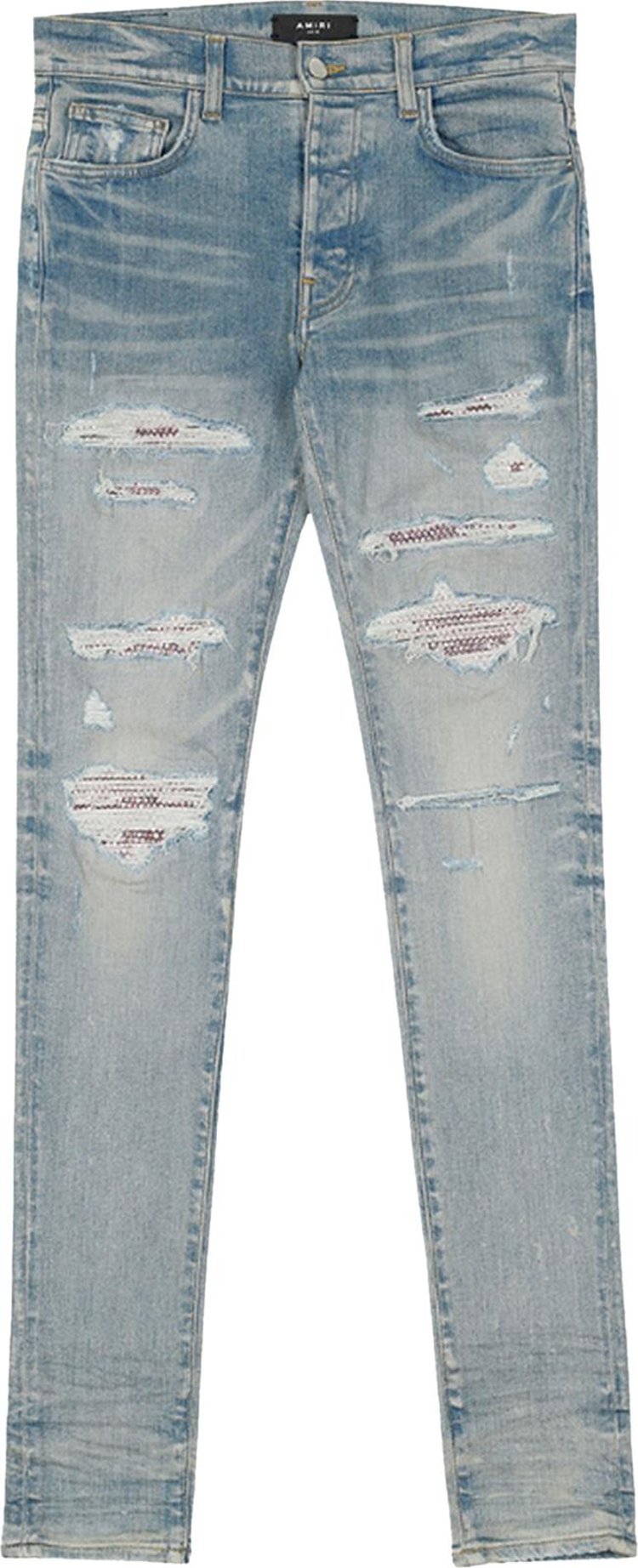 Amiri Bleachout Crystal Thrasher Jeans 'Antique Indigo'