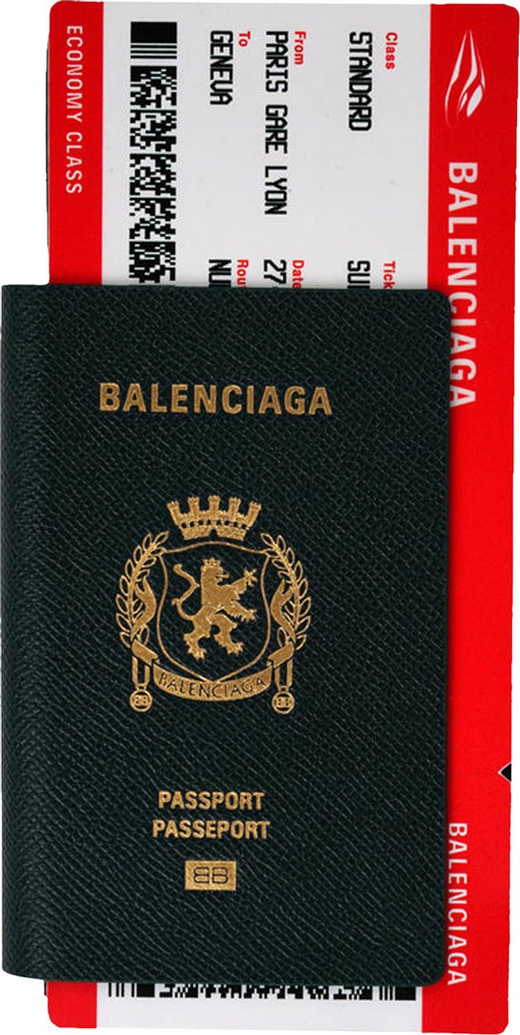 Balenciaga Passport Long Wallet 1 Ticket 'Passport Green'