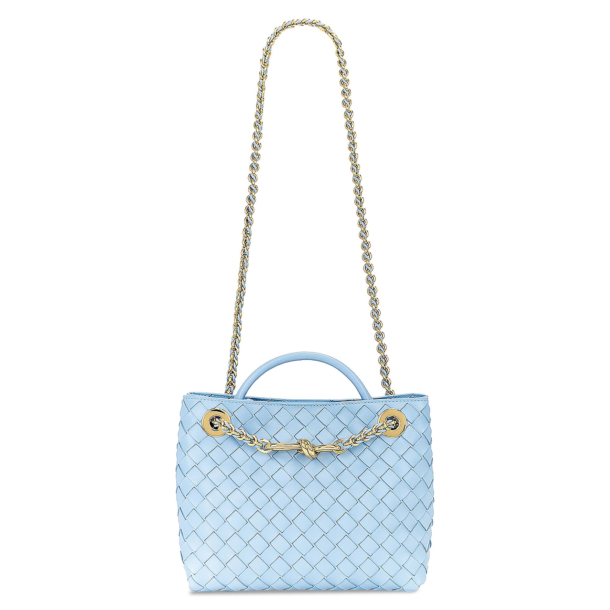 【BOTTEGA VENETA】25Resort スモール アンディアーモ ラフィア Buy Bottega Veneta Small Andiamo With Chain 'Ice' - 786008
