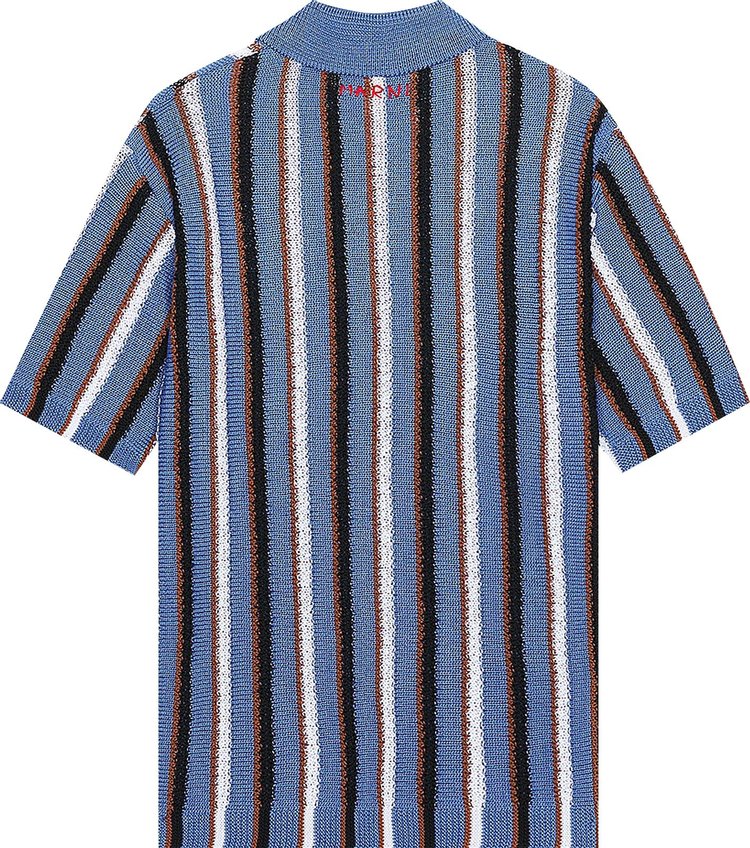 Marni Polo Neck Shirt Blue Stripe