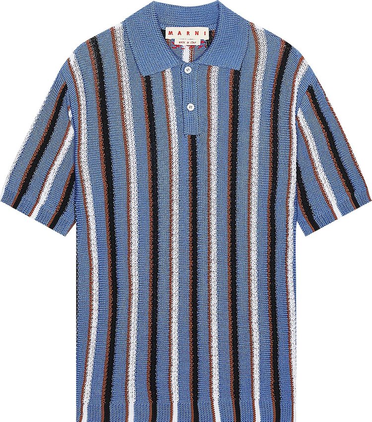 Marni Polo Neck Shirt 'Blue Stripe'