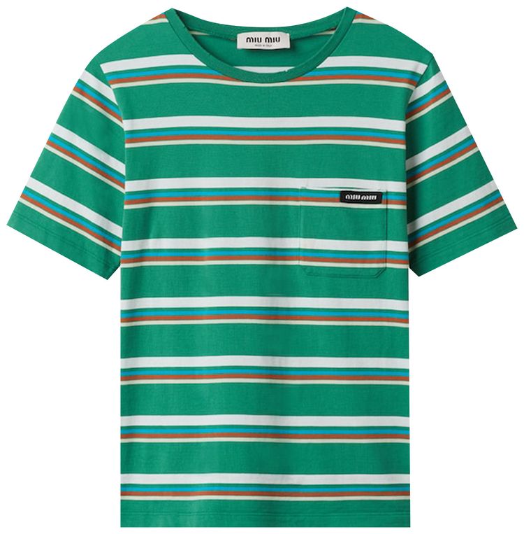 Miu Miu Stripe Tee Green