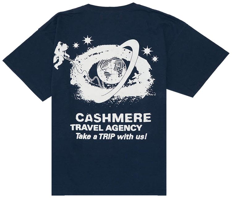 The Elder Statesman Travel Agency Tee Navy