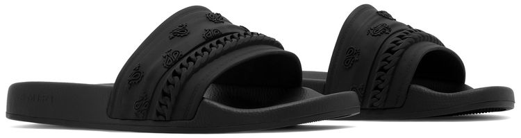 Amiri Bandana Chain Pool Slide Black Paisley