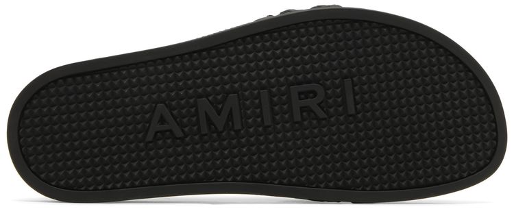 Amiri Bandana Chain Pool Slide Black Paisley