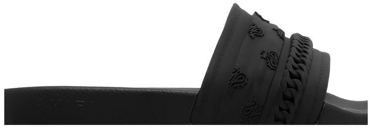 Amiri Bandana Chain Pool Slide Black Paisley