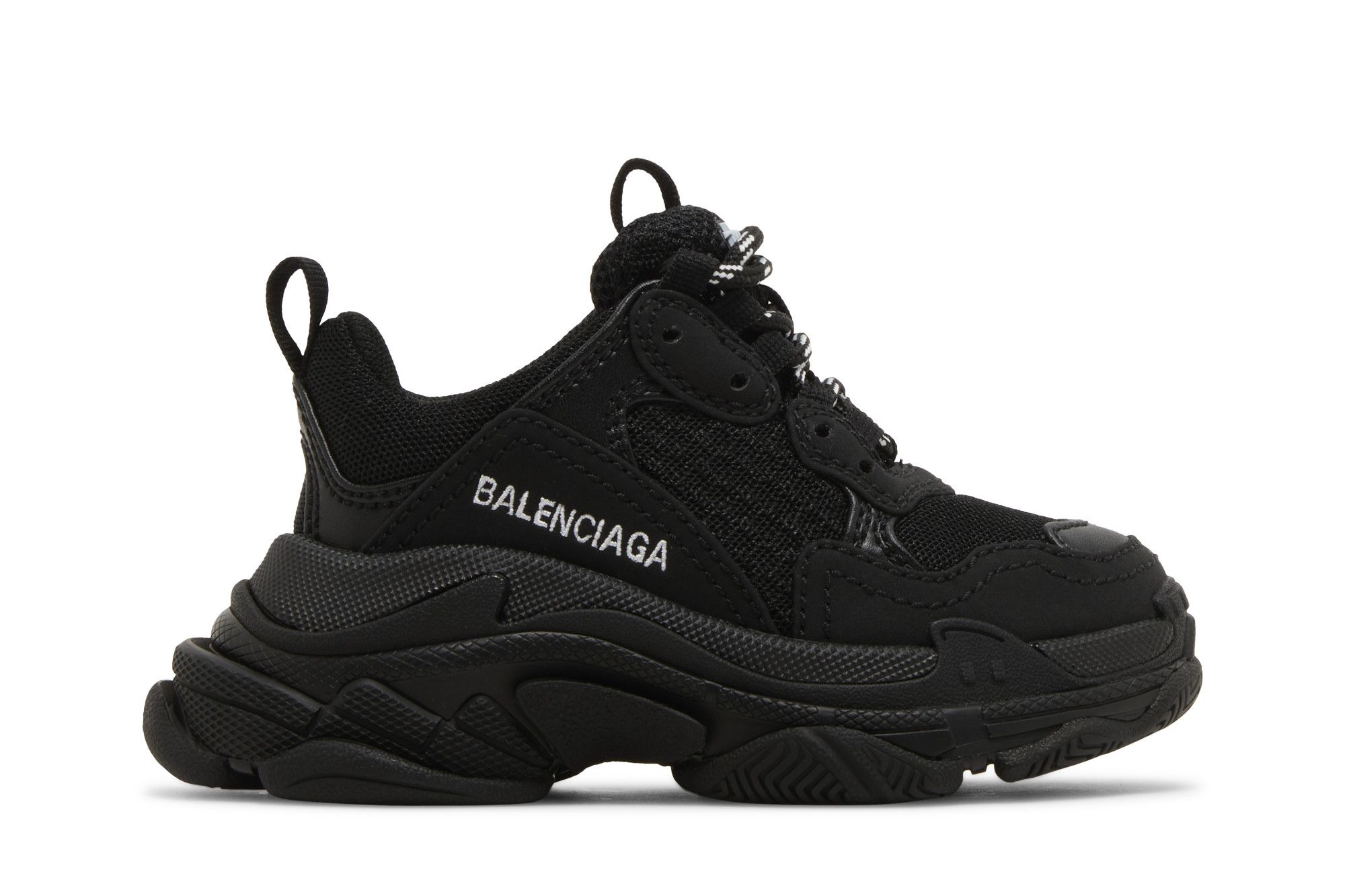 Size 12.5 Balenciaga Triple S Sneaker Kids Black