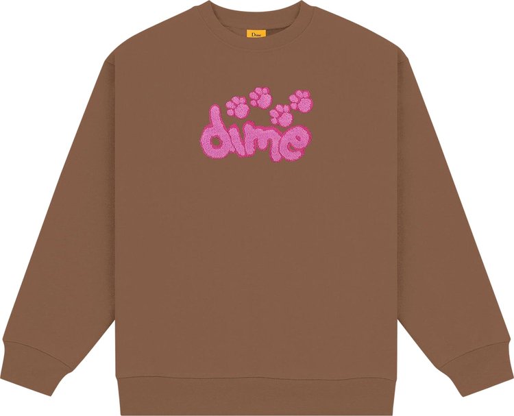 Dime Pawz Chenille Crewneck Brown