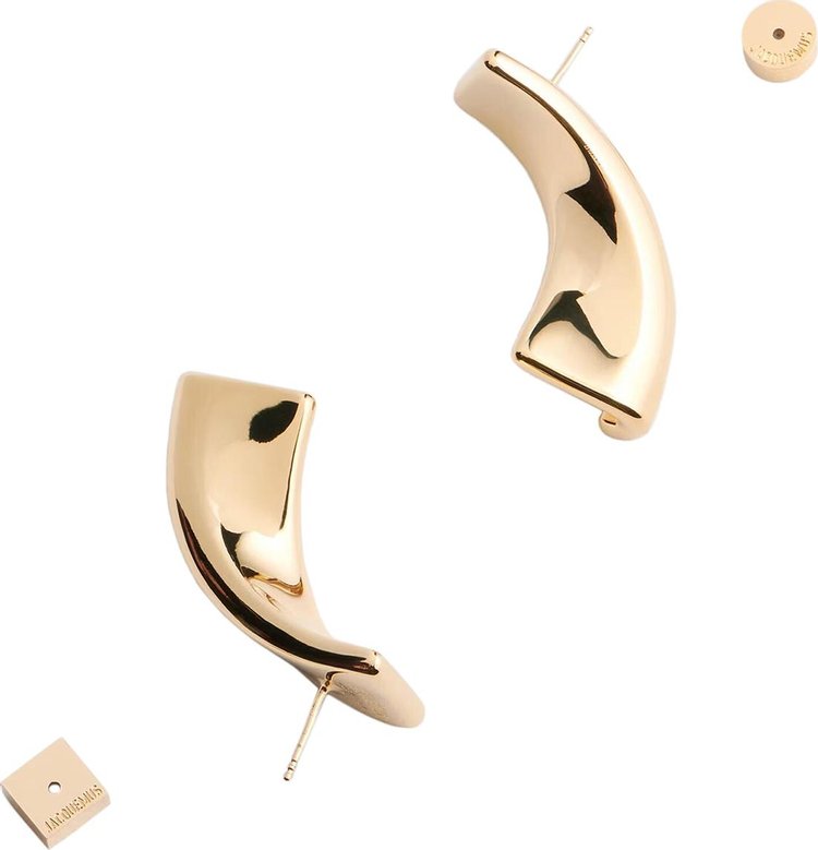 Jacquemus Les Boucles J Earrings Light Gold