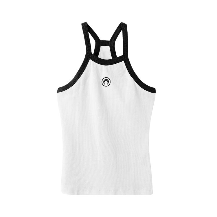 Marine Serre Crescent Moon Embroidered Tank Top White