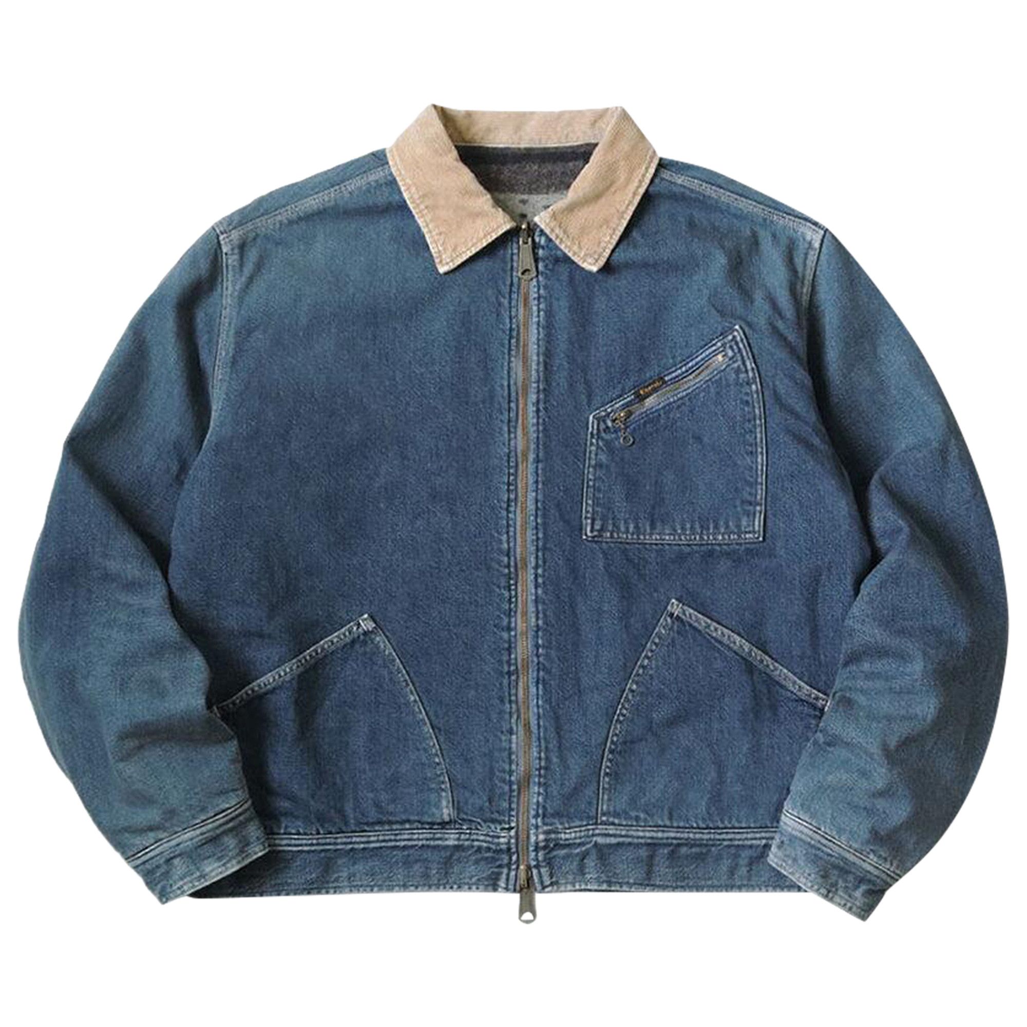 Buy Kapital Denim Bone Lining Reversible Zip Up Work Jacket
