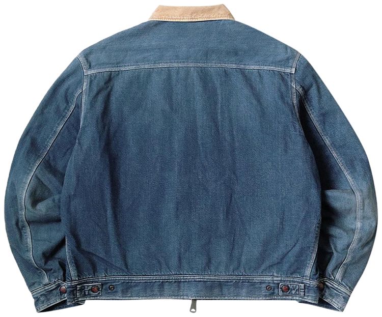Kapital Denim Bone Lining Reversible Zip Up Work Jacket Indigo