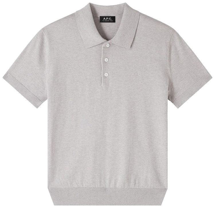 APC Gregory Polo Shirt Heathered Light Grey