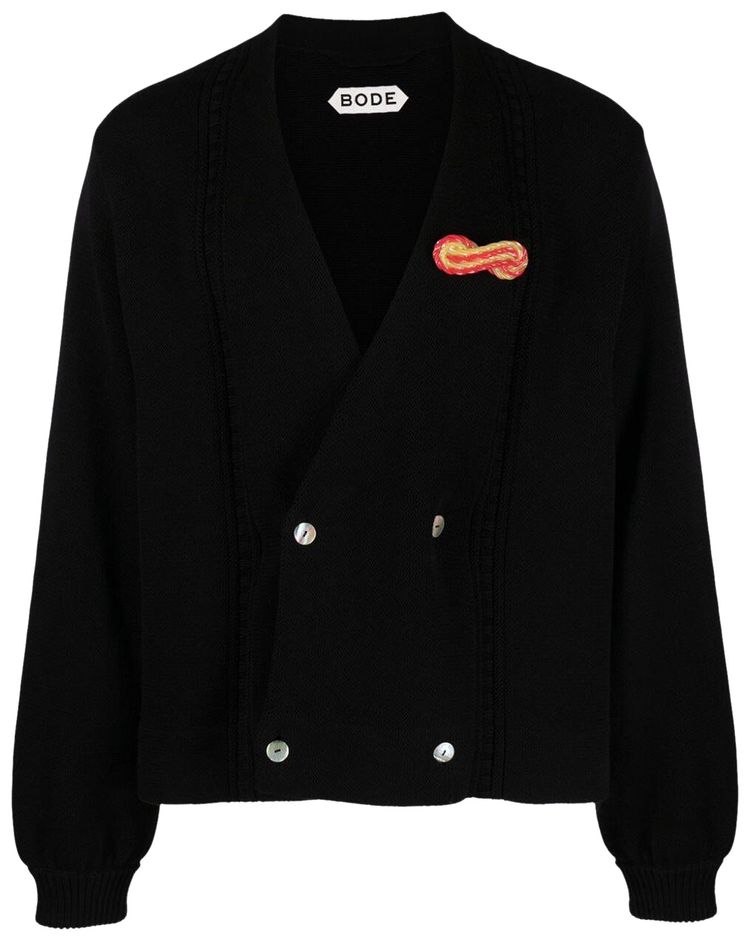 Bode Double Breasted Cardigan Black