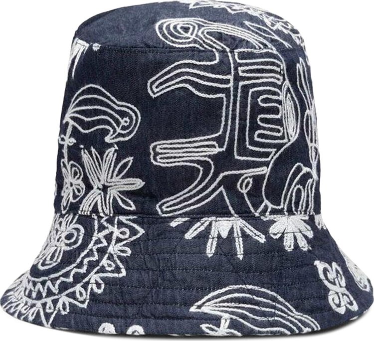 Engineered Garments Floral Print Bucket Hat 'Indigo'