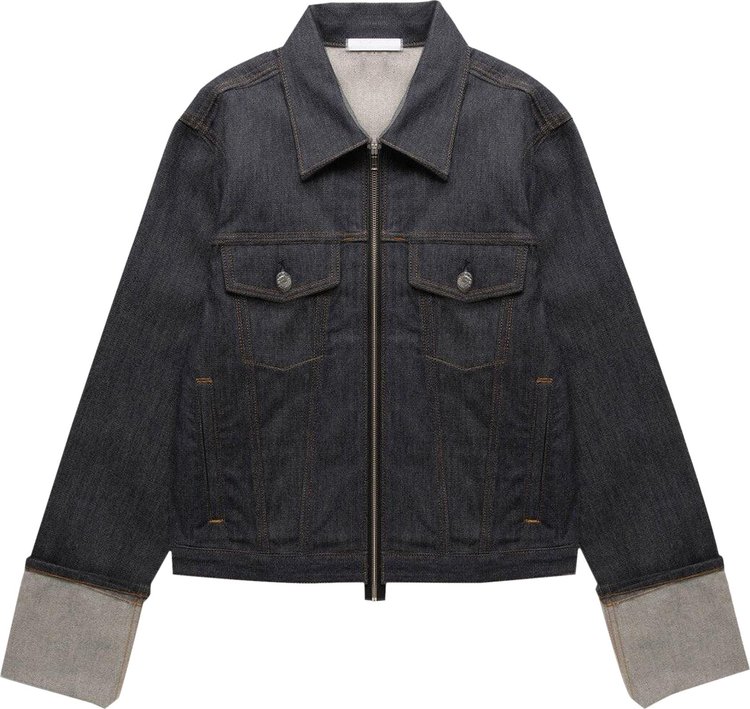 Helmut Lang Cuffed Denim Trucker Jacket Raw Indigo