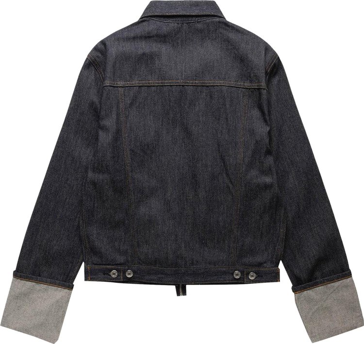 Helmut Lang Cuffed Denim Trucker Jacket Raw Indigo