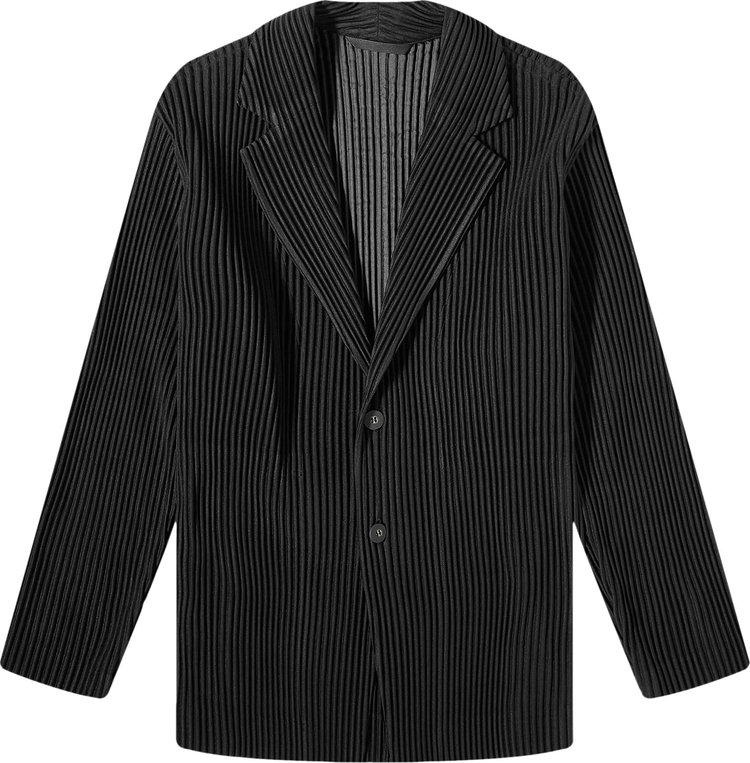 Homme Plisse Issey Miyake Single Breasted Tailored Blazer Black