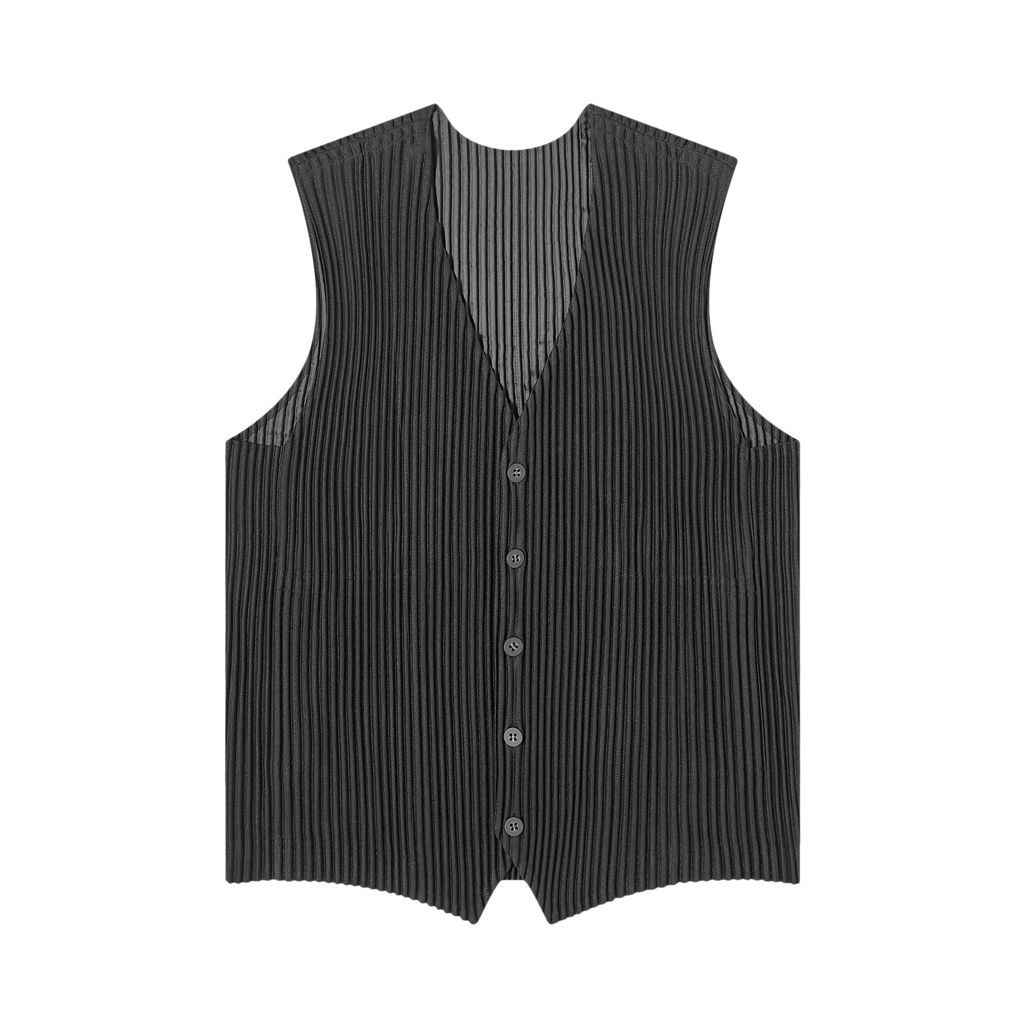Buy Homme Plissé Issey Miyake Sleeveless Pleated Vest 'Black