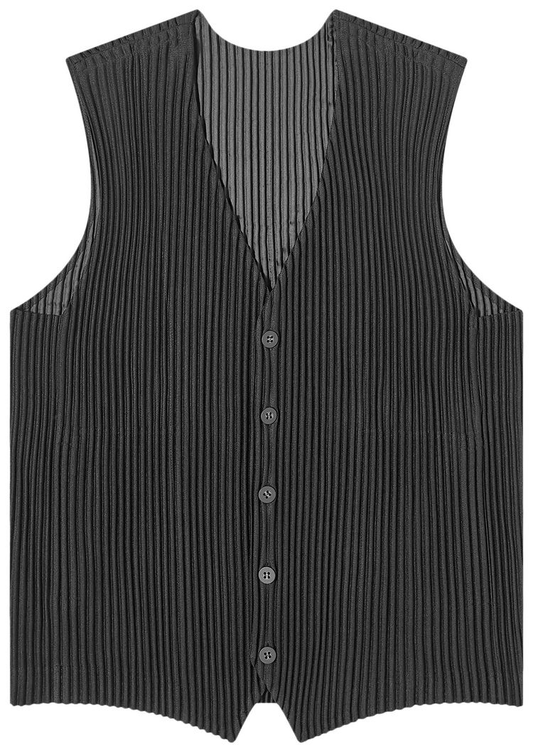 Homme Plisse Issey Miyake Sleeveless Pleated Vest Black