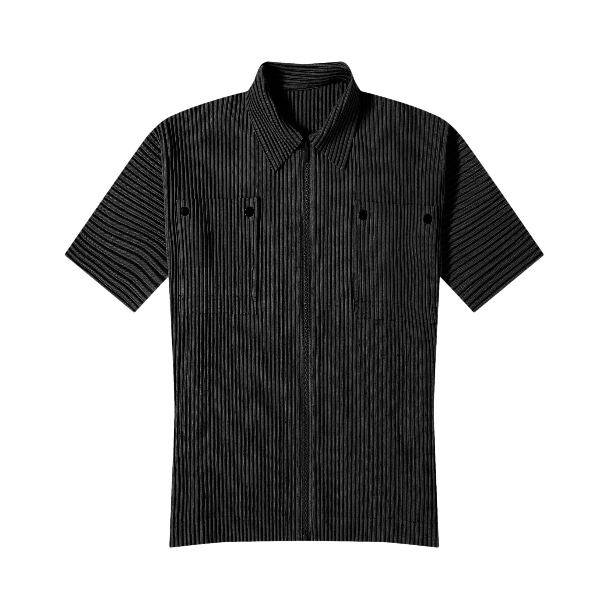 Buy Homme Plissé Issey Miyake Pleated Patch Pocket Shirt 'Black