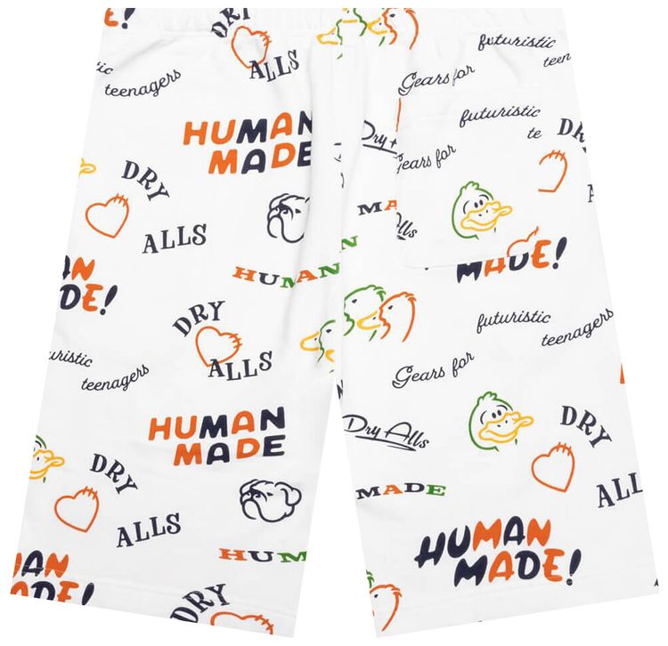 Human Made Printed Sweat Shorts White