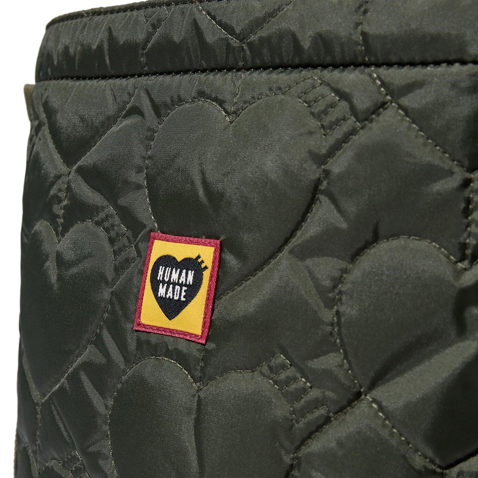 Buy Human Made Heart Quilting Shoulder Bag 'Olive Drab